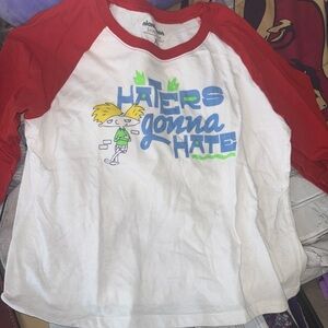 Nickelodeon Hey Arnold NWT 3/4 Baseball Sleeve T-shirt Size XL Women’s Cropped